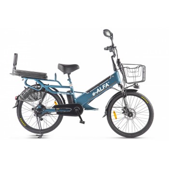 Электровелосипед велогибрид GREEN CITY e-ALFA GL Сине-серый матовый